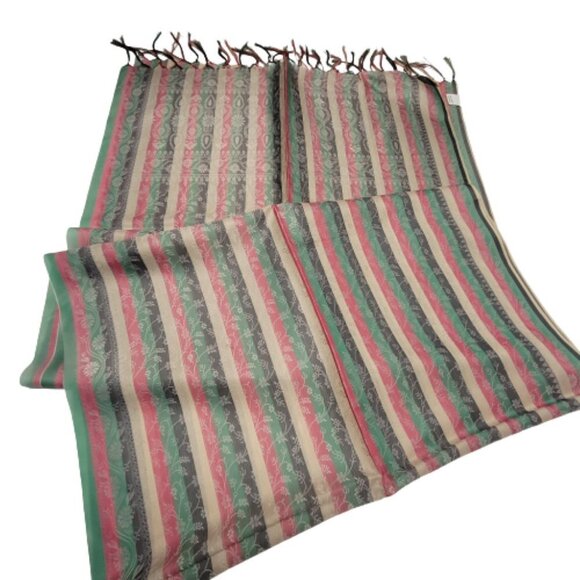 Vertical Striped Scarf Long Rectangular Polyester Light and Thin - NEW - Picture 1 of 7